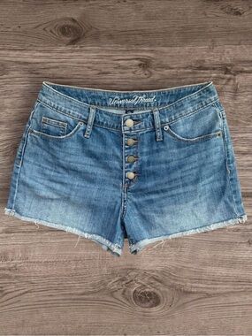 Universal Thread High Rise Button Fly Denim Cutoff Shorts Blue 4 27R